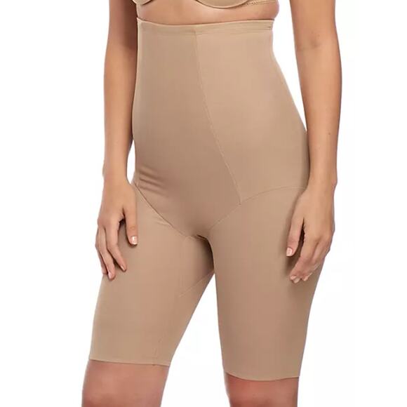 Miraclesuit High Waist Slimmer Thigh Shapewear Size XL Tan Tummy Control Shaping - Picture 1 of 9